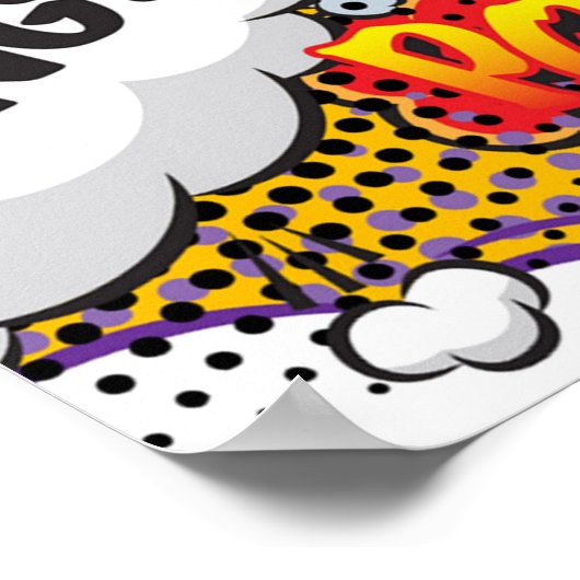 Fun Retro Comic Buch Pop Kunstausbrüche Poster (Ecke)