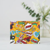 Fun Retro Comic Buch Pop Kunstausbrüche Postkarte (Stehend Vorderseite)