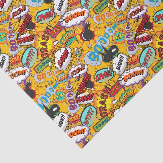 Fun Retro Comic Buch Pop Kunstausbrüche Seidenpapier (Ausschnitt)