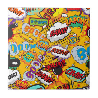 Fun Retro Comic Buch Pop Kunstvoll Fliese