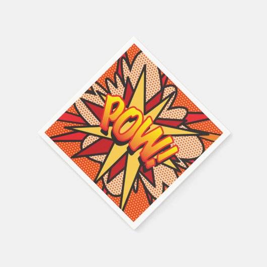 Fun Retro Comic Buch POW Serviette (Ecke)