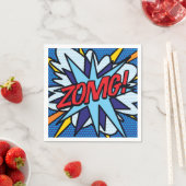 Fun Retro Comic Buch ZOMG Serviette (Beispiel)