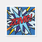 Fun Retro Comic Buch ZOMG Serviette (Vorderseite)