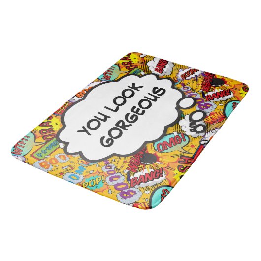 Fun Retro Comic Buchen Pop Kunst, die Sie sehen GU Badematte (Schrägansicht)