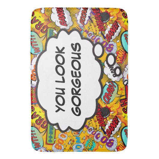 Fun Retro Comic Buchen Pop Kunst, die Sie sehen GU Badematte (Vorderseite Vertikal)