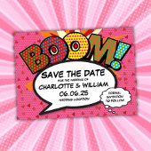 Fun Retro Comic Hochzeit speichern das Datum Save The Date