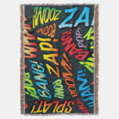 Fun Retro Comic Pop Kunst, Dichtung und Musik Decke (Vorderseite Vertikal)