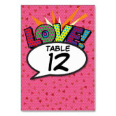 Fun Retro Comic Pop Kunst Tischnummer (Rückseite)