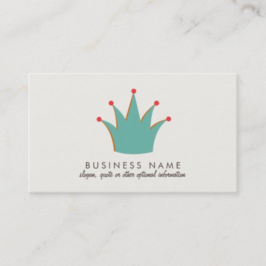 Fun Retro Crown Business Cards Visitenkarte (Vorderseite)