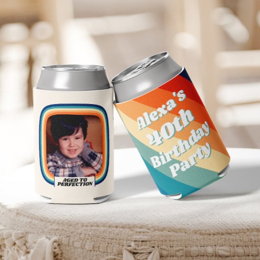 Fun Retro Custom 40. Geburtstag Vintages Foto Dosenkühler