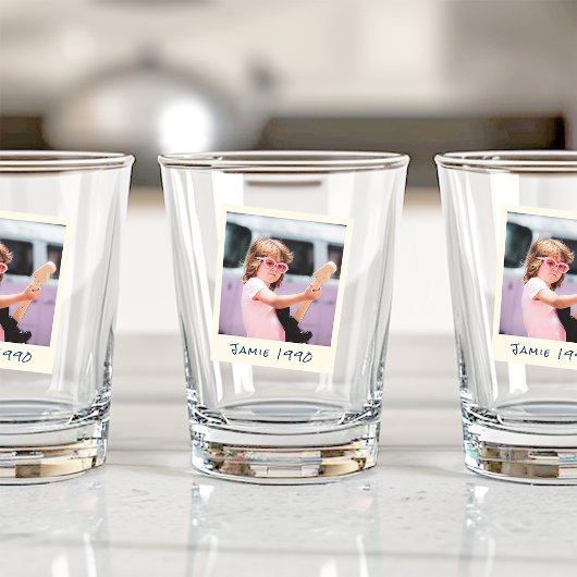 Fun Retro Custom Birthday Vintage Photo Schnapsglas