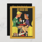 Fun Retro Datum in einem Stand Einladung (Vorne/Hinten)