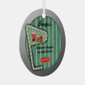Fun Retro Diner Sign Ornament Aus Metall (Vorderseite Rechts)