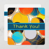 Fun Retro Farbige Geometrie Abstrakt Dankeskarte (Vorne/Hinten)