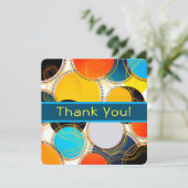 Fun Retro Farbige Geometrie Abstrakt Dankeskarte (Stehend Vorderseite)