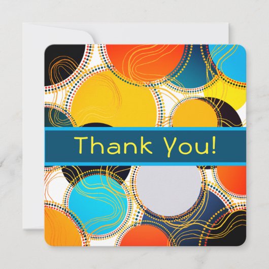 Fun Retro Farbige Geometrie Abstrakt Dankeskarte (Vorderseite)