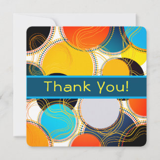 Fun Retro Farbige Geometrie Abstrakt Dankeskarte