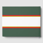 Fun Retro Forest Green Red White Stripes CHRISTMAS Gästebuch (Rückseite)