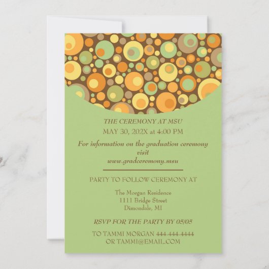 Fun Retro Foto Abschluss Einladung (Rückseite)