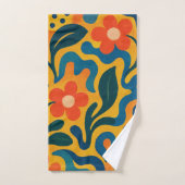 Fun Retro Garden Collage Muster Motif Badhandtuch Set (Handtuch)