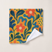 Fun Retro Garden Collage Muster Motif Badhandtuch Set (Waschlappen)