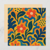 Fun Retro Garden Collage Muster Motif Einladung (Vorne/Hinten)