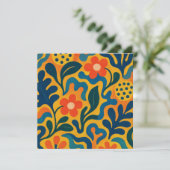 Fun Retro Garden Collage Muster Motif Einladung (Stehend Vorderseite)