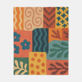 Fun Retro Garden Collage Muster Motif Fleecedecke (Vorderseite)