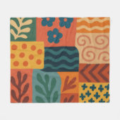 Fun Retro Garden Collage Muster Motif Fleecedecke (Vorderseite (Horizontal))
