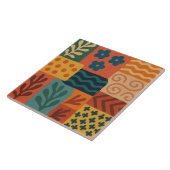 Fun Retro Garden Collage Muster Motif Fliese (Seite)