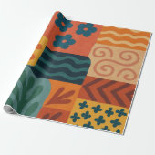 Fun Retro Garden Collage Muster Motif Geschenkpapier (Ungerollt)