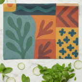 Fun Retro Garden Collage Muster Motif Geschirrtuch (Gefaltet)