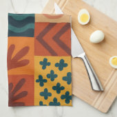 Fun Retro Garden Collage Muster Motif Geschirrtuch (Viertel Falte)