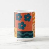 Fun Retro Garden Collage Muster Motif Kaffeetasse (Mittel)