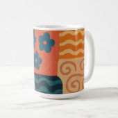 Fun Retro Garden Collage Muster Motif Kaffeetasse (VorderseiteRechts)