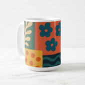 Fun Retro Garden Collage Muster Motif Kaffeetasse (Vorderseite Links)