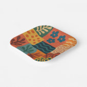 Fun Retro Garden Collage Muster Motif Pappteller (Gewinkelt)