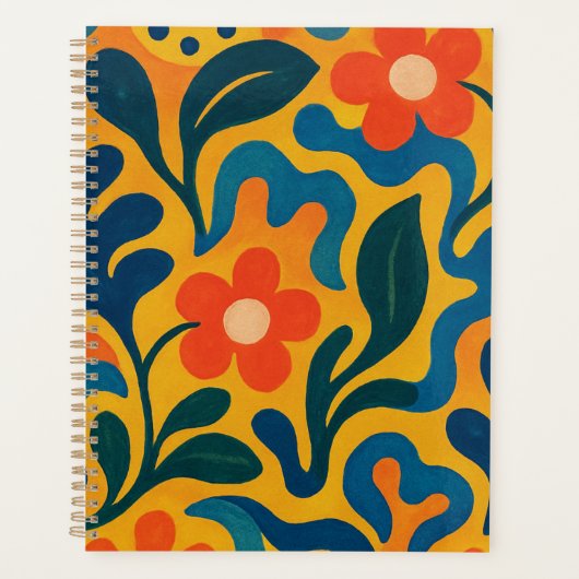 Fun Retro Garden Collage Muster Motif Planer (Vorderseite)