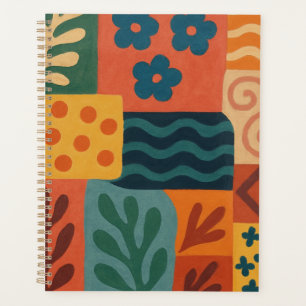 Fun Retro Garden Collage Muster Motif Planer