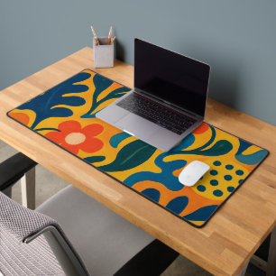 Fun Retro Garden Collage Muster Motif Schreibtischunterlage