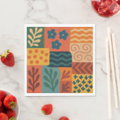 Fun Retro Garden Collage Muster Motif Serviette (Beispiel)