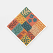 Fun Retro Garden Collage Muster Motif Serviette (Ecke)