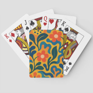 Fun Retro Garden Collage Muster Motif Spielkarten
