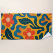 Fun Retro Garden Collage Muster Motif Strandtuch (Vorderseite)