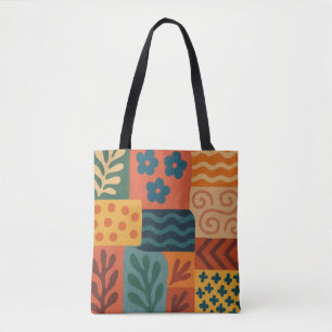 Fun Retro Garden Collage Muster Motif Tasche