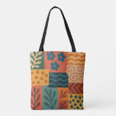 Fun Retro Garden Collage Muster Motif Tasche (Rückseite)