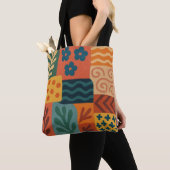 Fun Retro Garden Collage Muster Motif Tasche (Von Nahem)