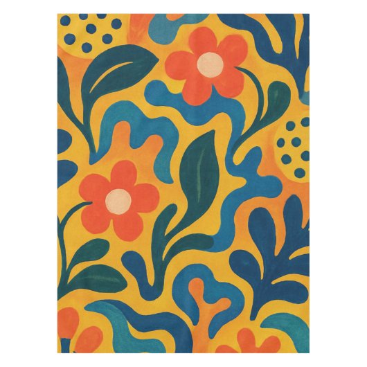 Fun Retro Garden Collage Muster Motif Tischdecke (Vorderseite)