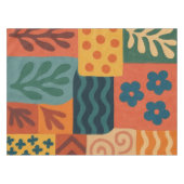 Fun Retro Garden Collage Muster Motif Tischdecke (Vorderseite (Horizontal))