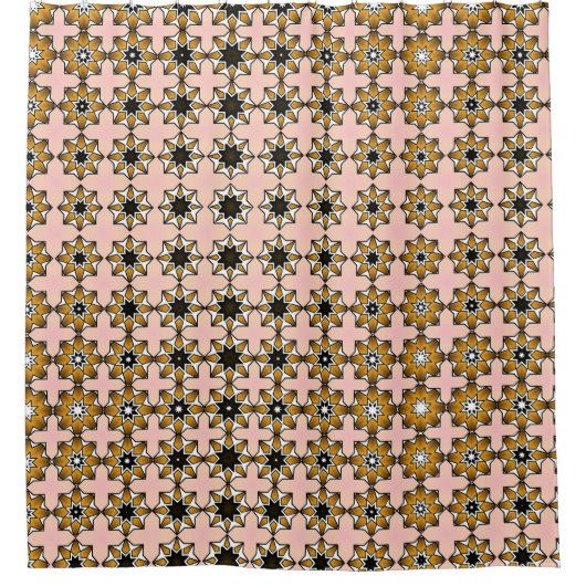 Fun Retro geometrische Designfarben Duschvorhang (Vorderseite)
